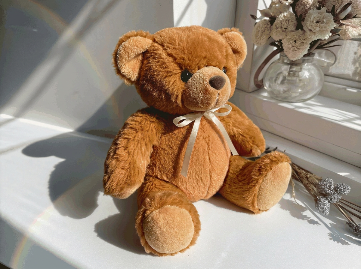 A cute brown teddy bear